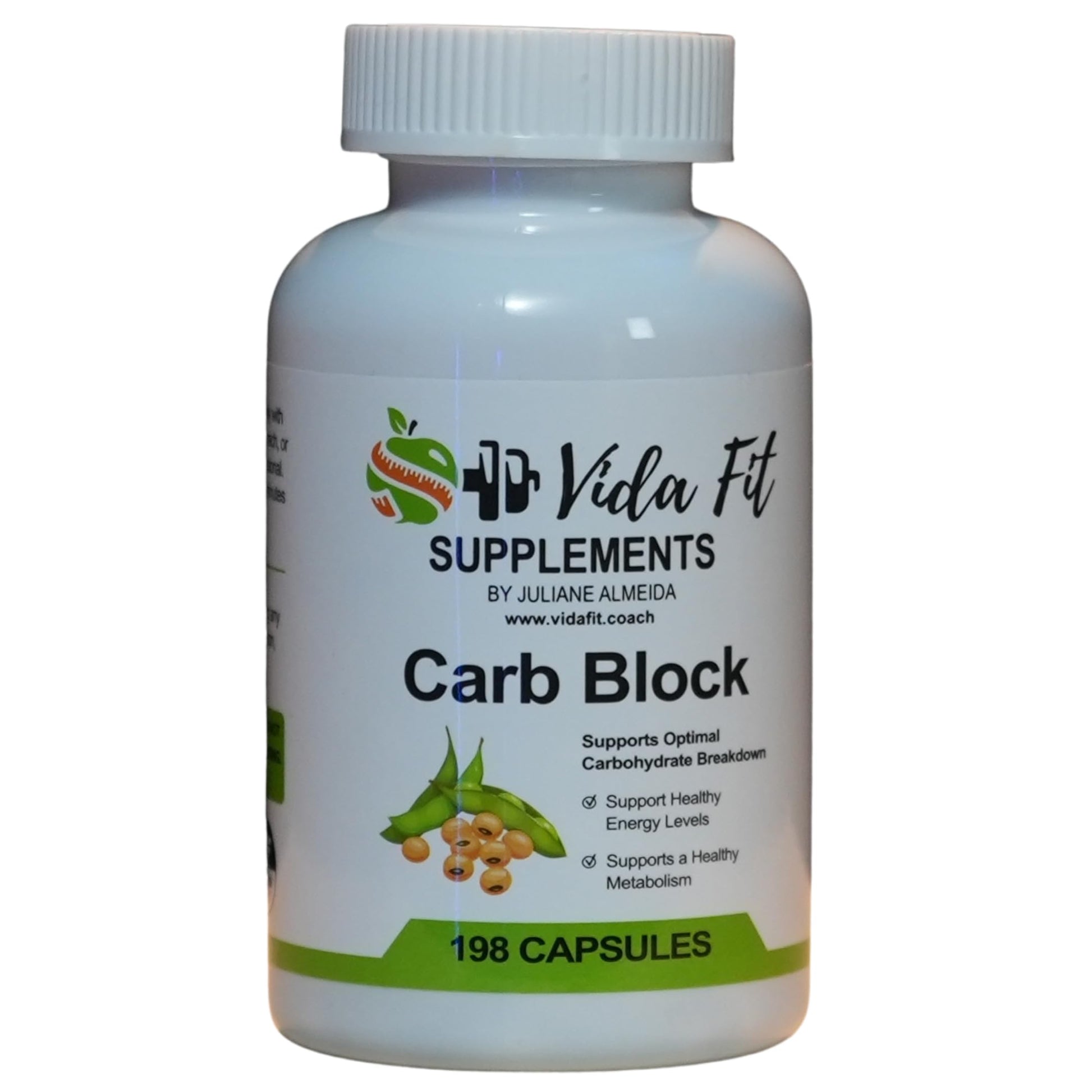 Vida Fit By Juliane Almeida Carb Block White Kidney Bean 10:1 Extract, 18,000 mg Potency, 198 Capsules