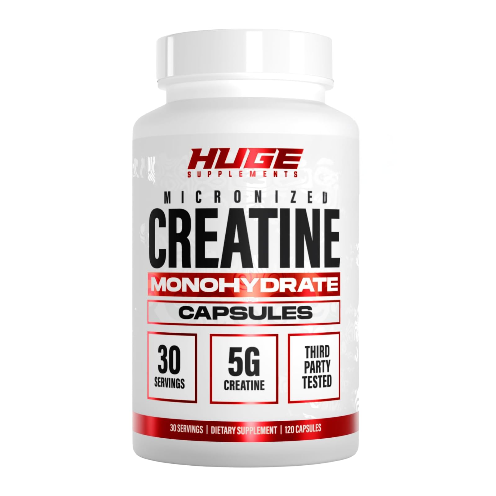 Huge Supplements Creatine Monohydrate Capsules, 150 Capsules