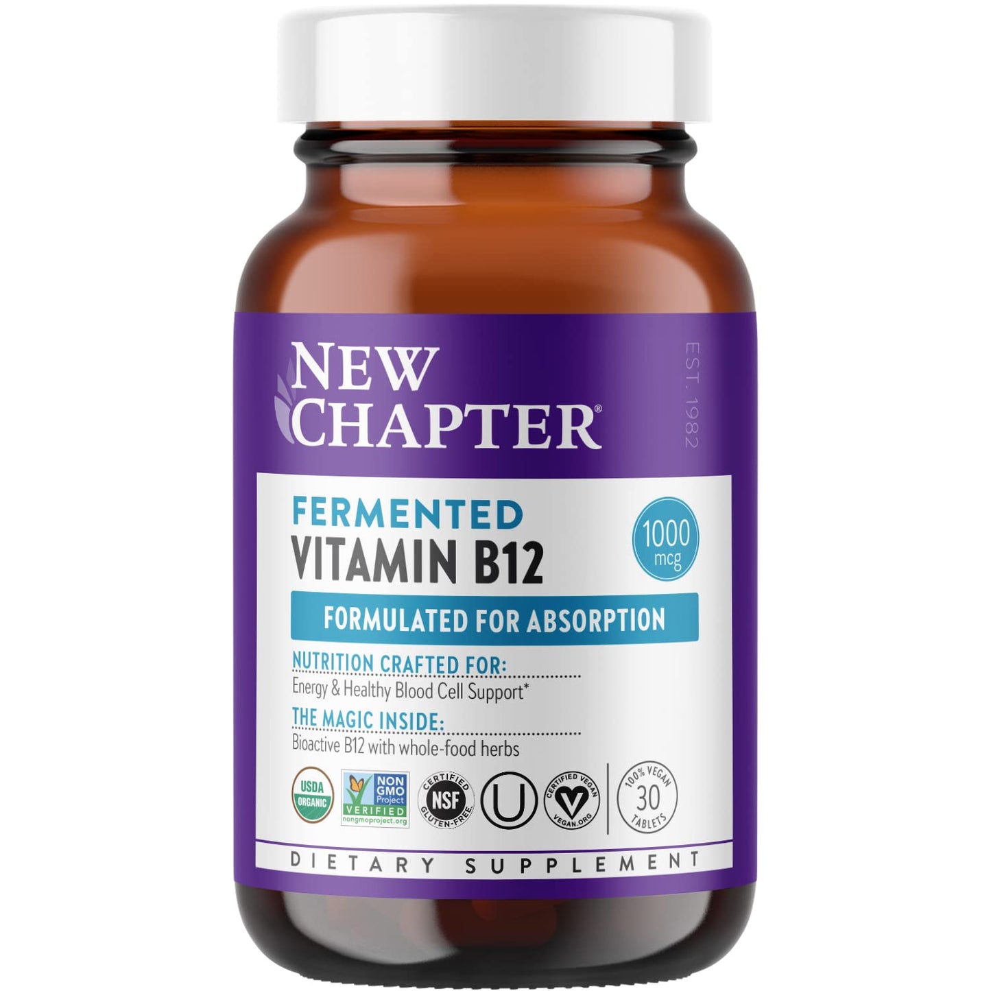 New Chapter Fermented Vitamin B12 Tablets, 30 Count