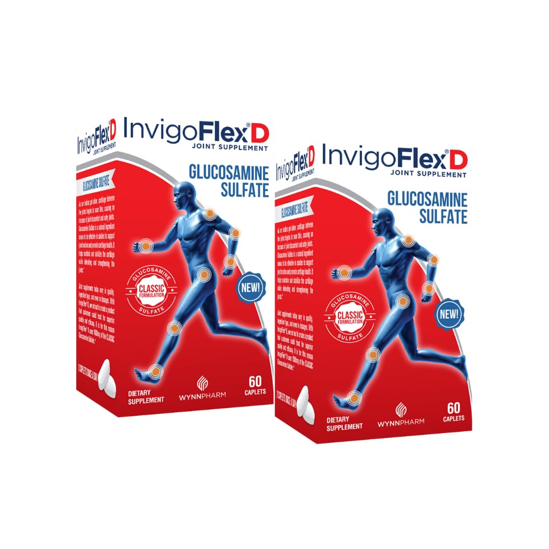 INVIGOFLEX Glucosamine Sulfate 1500mg (Classic Formulation) Caplets 120 Count