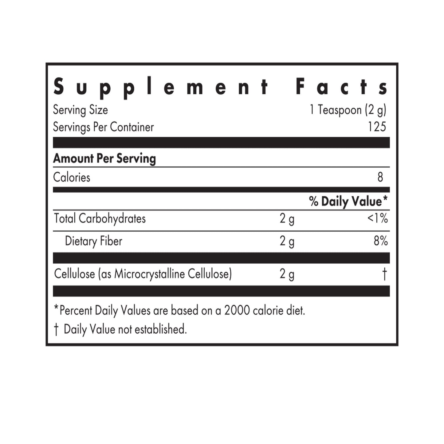 Allergy Research Group Dietary Fiber Cellulose Powder 8.8 oz