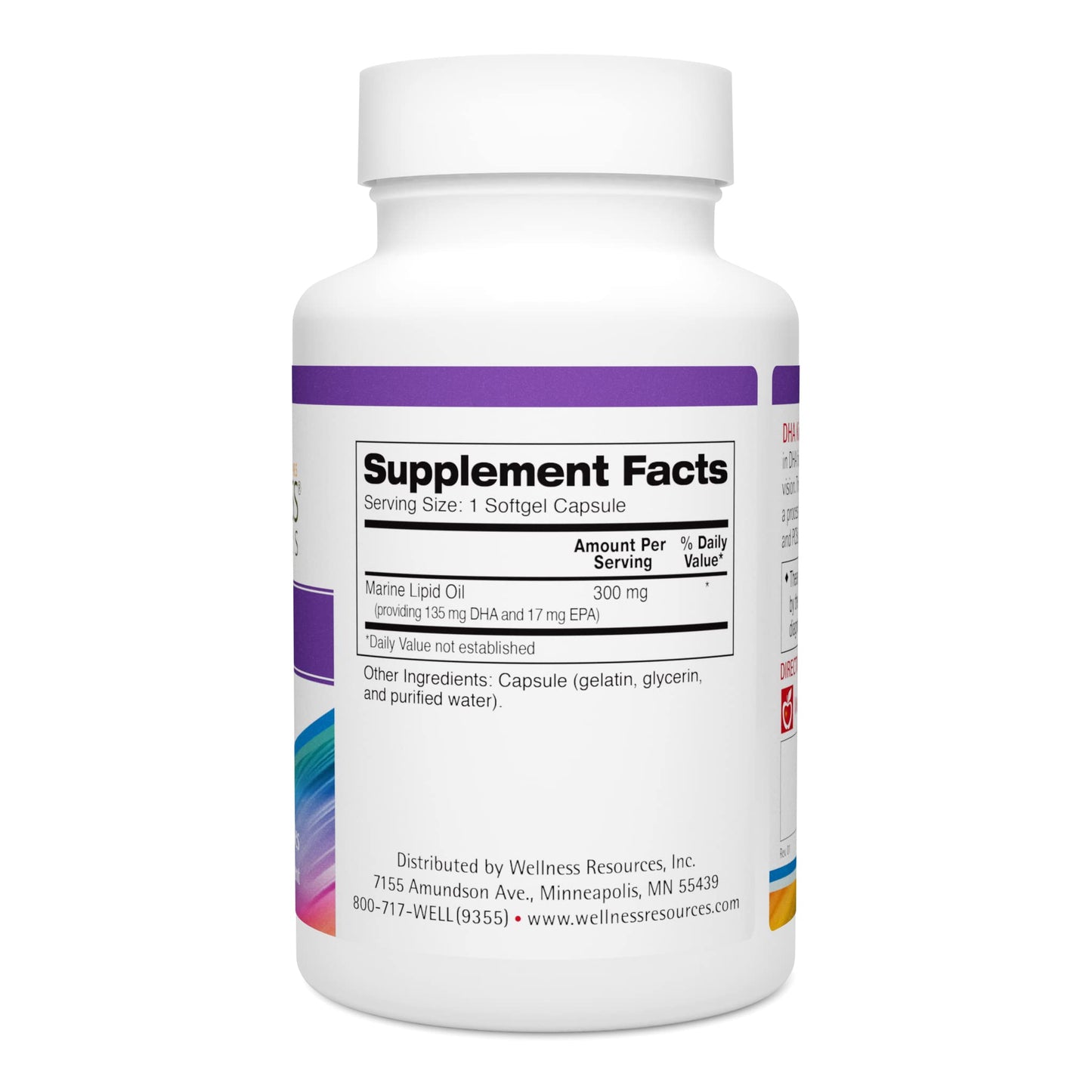 Wellness Resources DHA Kids - Sugar Free Omega 3 for Children - Mercury-Free Fish Oil - Brain Health & Immunity Support - Eye and Nerve Support - 90 Capsules