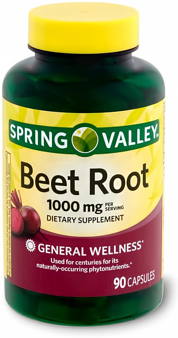 Spring Valley Beet Root Dietary Supplement 1000 mg Capsule, 90 Count