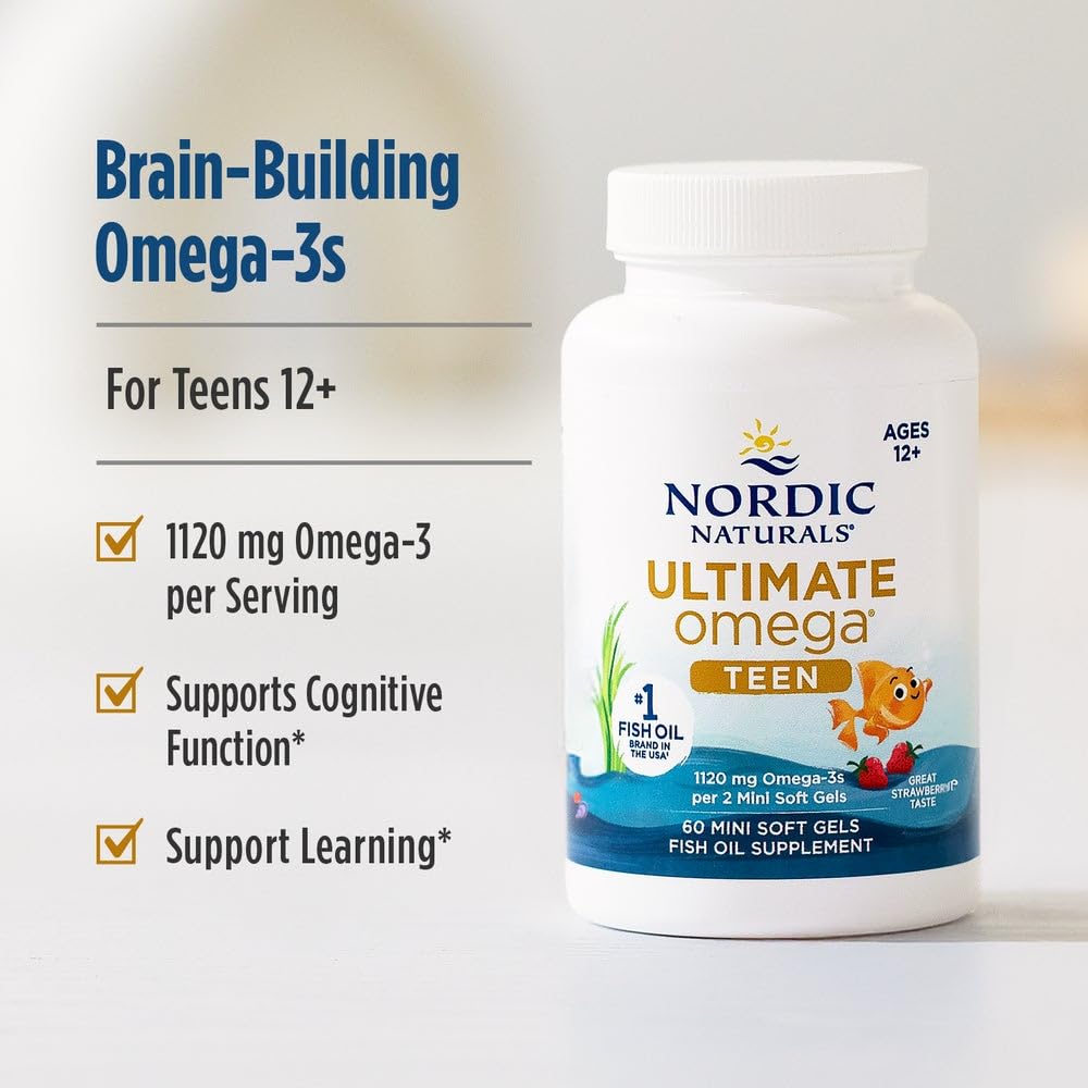 Nordic Naturals Ultimate Omega 2X Teen Strawberry Soft Gels 60