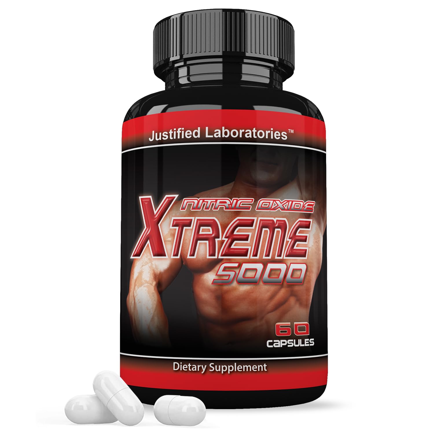 Justified Laboratories Nitric Oxide Xtreme 5000 Advanced Men's Health Formula 60 Capsules