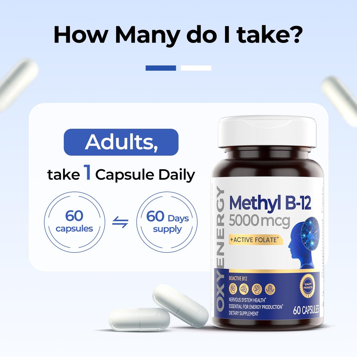 OxyEnergy Methyl Vitamin B12 5000mcg Capsule, 60 Capsules