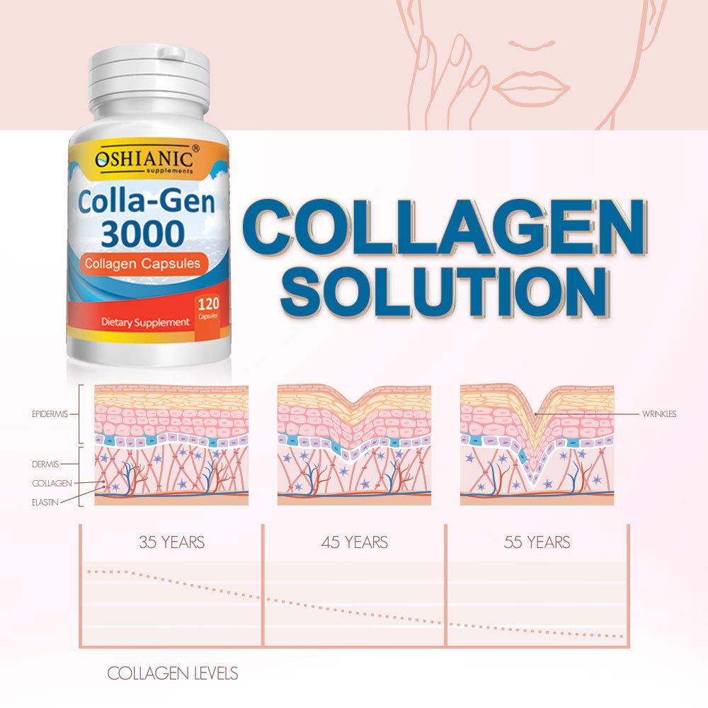 Oshianic Colla-Gen 3000 Capsules, 120 Count