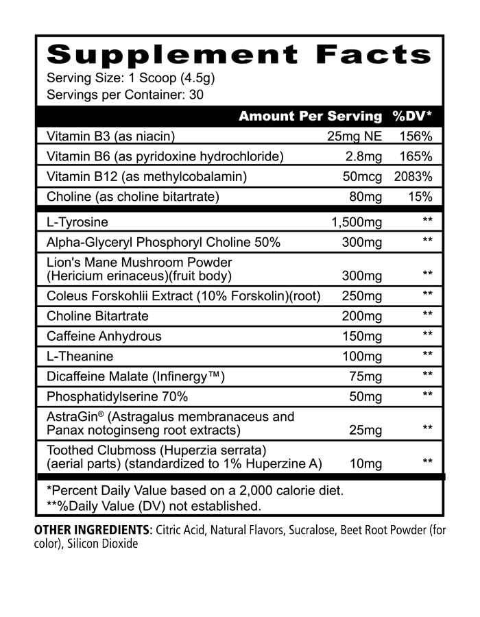 Underground Bio Labs Panda Supps Focus Super Nootropic 3.0 Powder, 4.76 oz