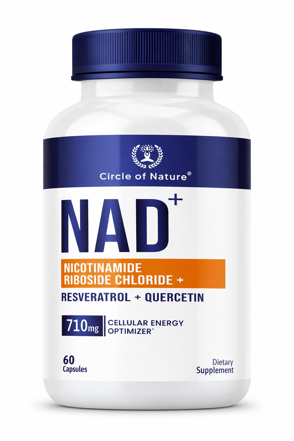 Circle of Nature NAD+ Supplement Nicotinamide Riboside Chloride with Resveratrol Capsules 60