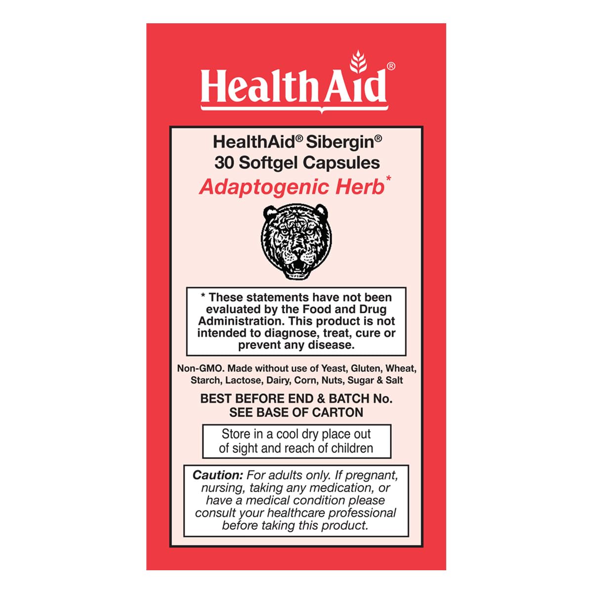 HealthAid Sibergin Siberian Eleuthero (Eleutherococcus senticosus) – Adaptogenic Herbal Support – Helps Support Energy, Stamina & Stress Response – 30 Capsules