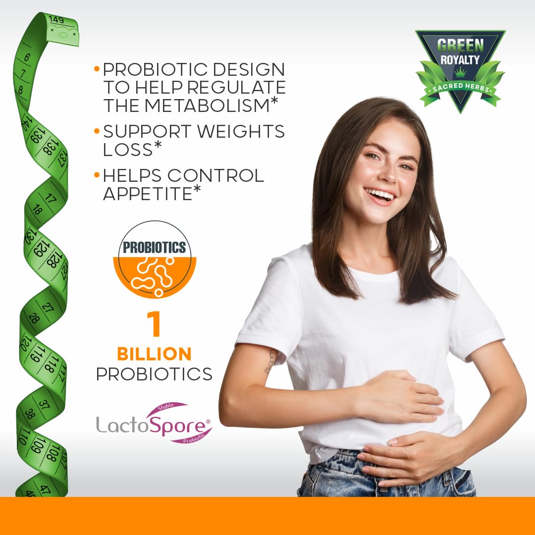 GREEN ROYALTY Tejocote Root Super Blend & Probiotics Weight Loss Premium Dietary Supplement Capsule 60 Count
