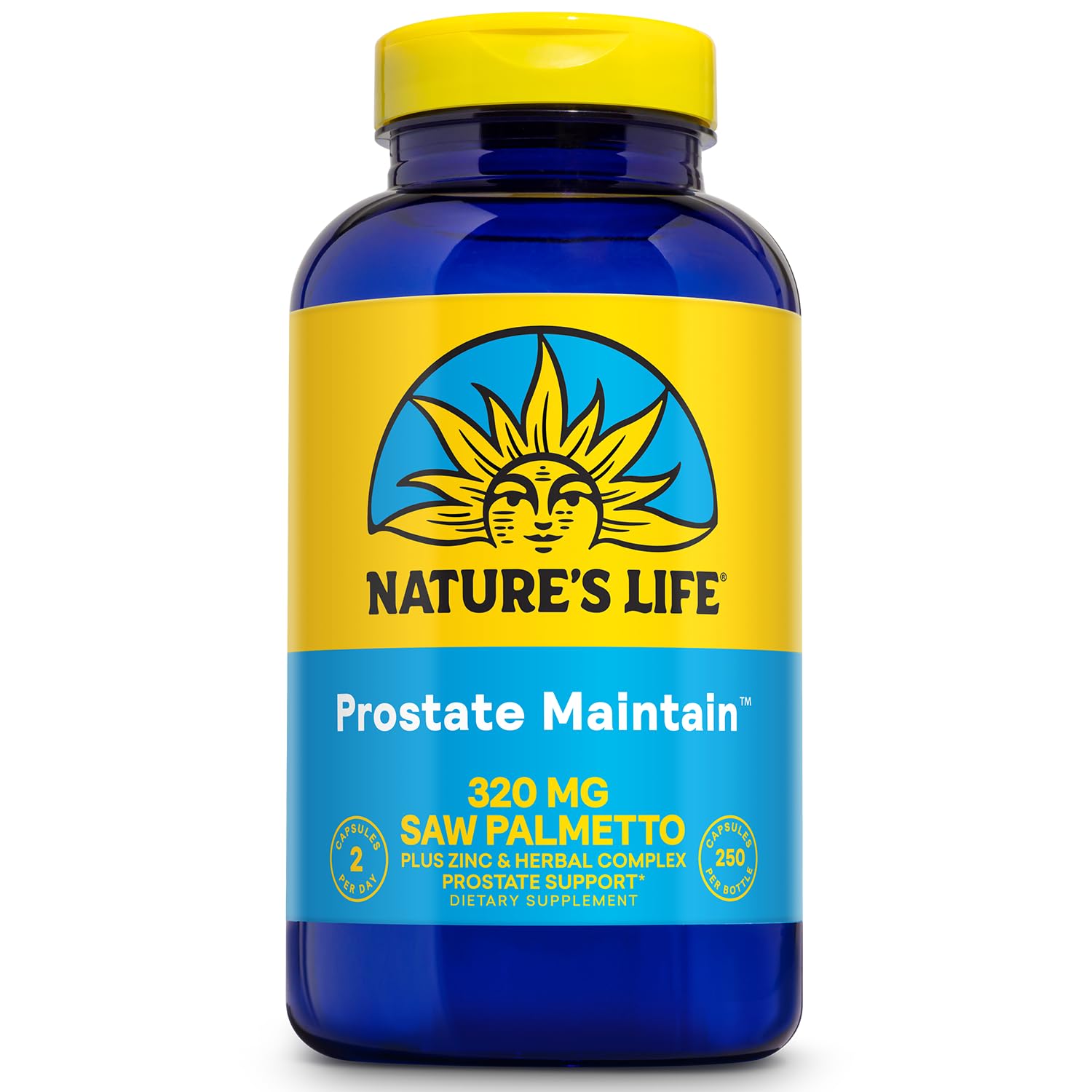 Nature's Life Prostate Maintain Prostate Support Supplement for Men's Health Capsules, 250 Count