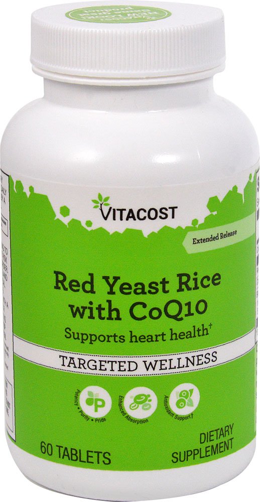 Vitacost Brand Red Yeast Rice 1200 mg with CoQ10 Extended Release, 60 Tablets
