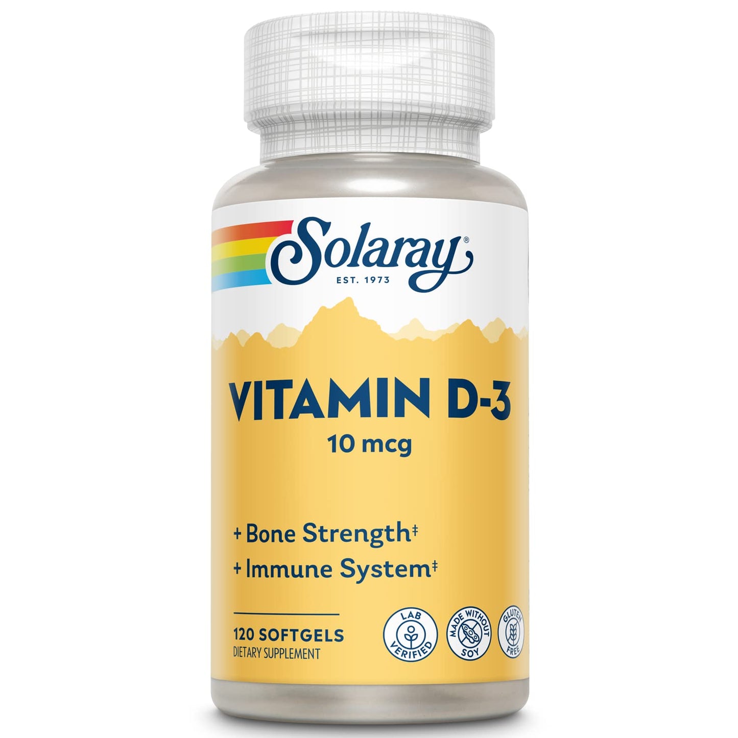 SOLARAY Vitamin D-3-400 IU Softgels, 120 Count