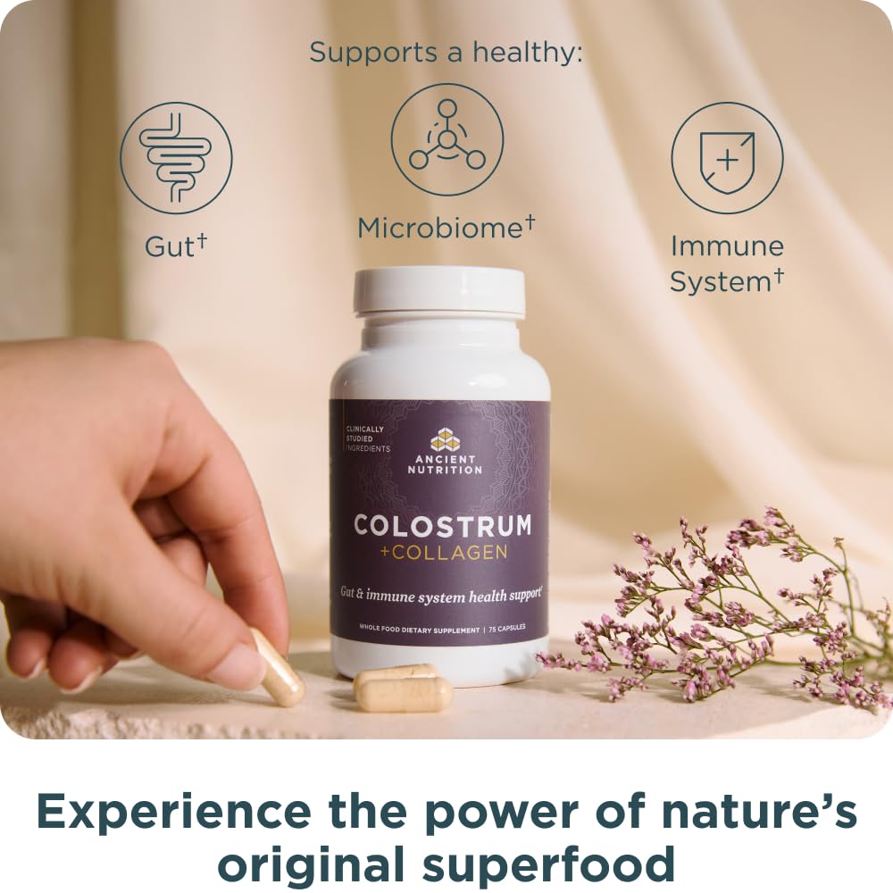 Ancient Nutrition Colostrum Superfood + Collagen Capsule, 75 Count