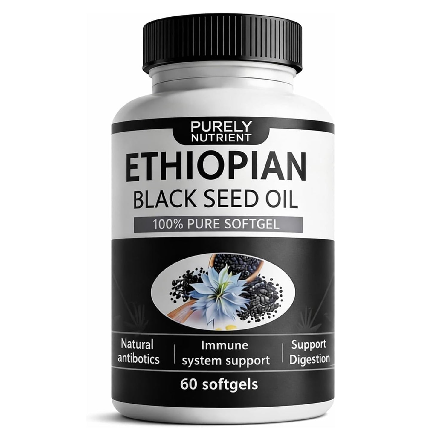 balmbare Purely Nutrient Ethiopian Black Seed Oil Softgels 60 Count