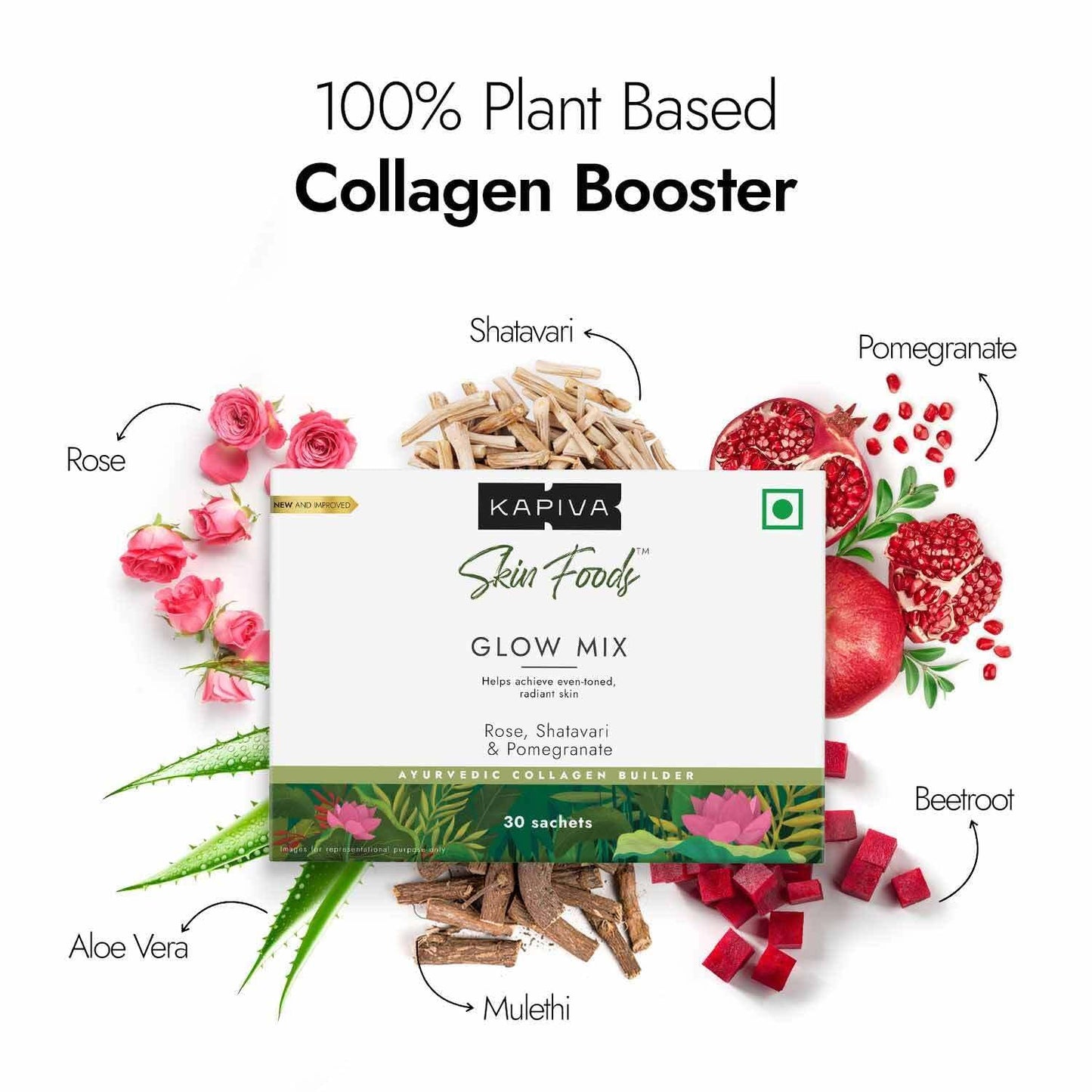 Generic Skin Glow Mix Ayurvedic Skin Supplement, Collagen Powder 3.8 oz
