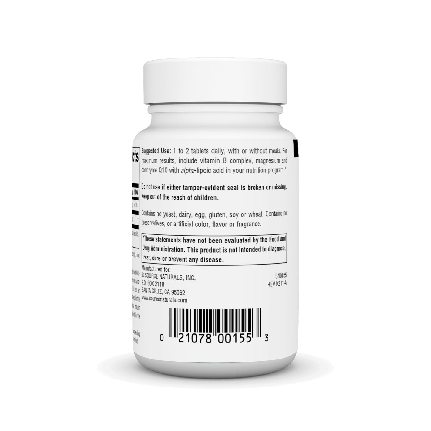 Source Naturals Alpha Lipoic Acid 120 Tablets