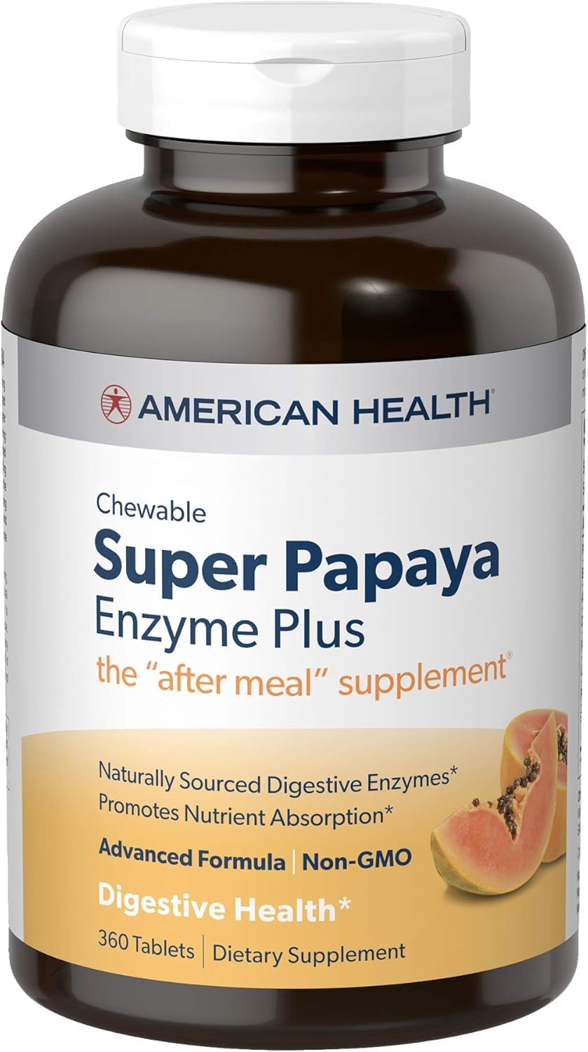 American Health Multi-Enzyme Plus, Super Papaya Chewable 360 Count