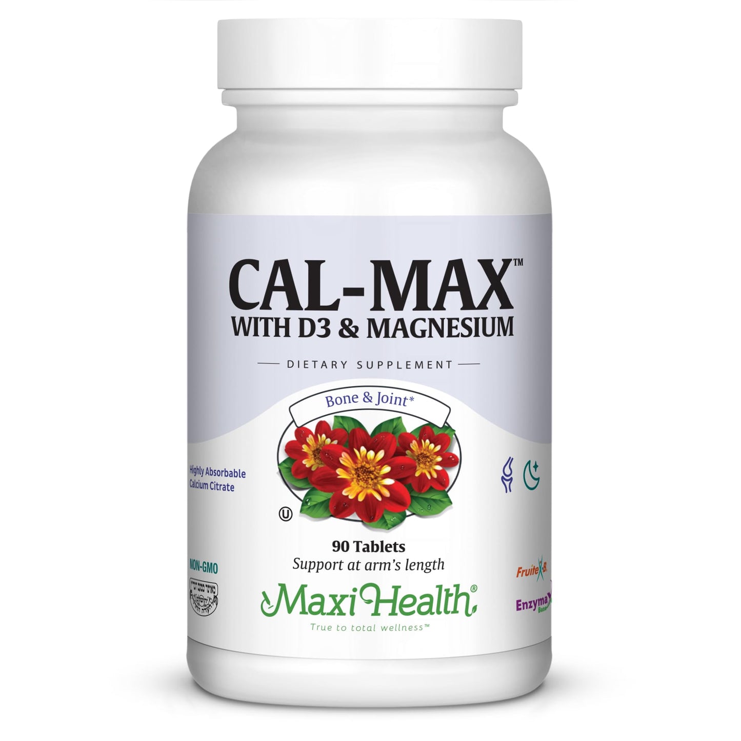 Maxi Health Calcium 1000 mg with Vitamin D3 (400 IU) and Magnesium (750 mg) Dietary Supplement for Bone, Teeth, Joint Support Tablet, 90 Tablets
