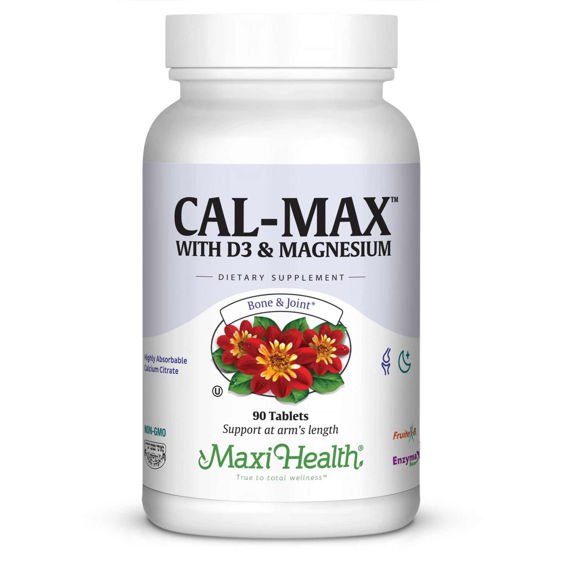 Maxi Health Calcium 1000 mg with Vitamin D3 (400 IU) and Magnesium (750 mg) Dietary Supplement for Bone, Teeth, Joint Support Tablet, 90 Tablets