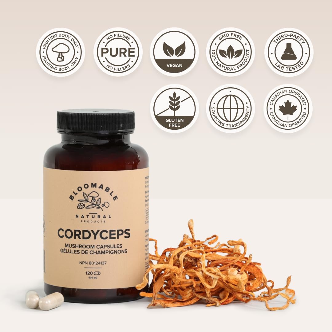 Bloomable Cordyceps Mushroom Capsules, 120 Capsules