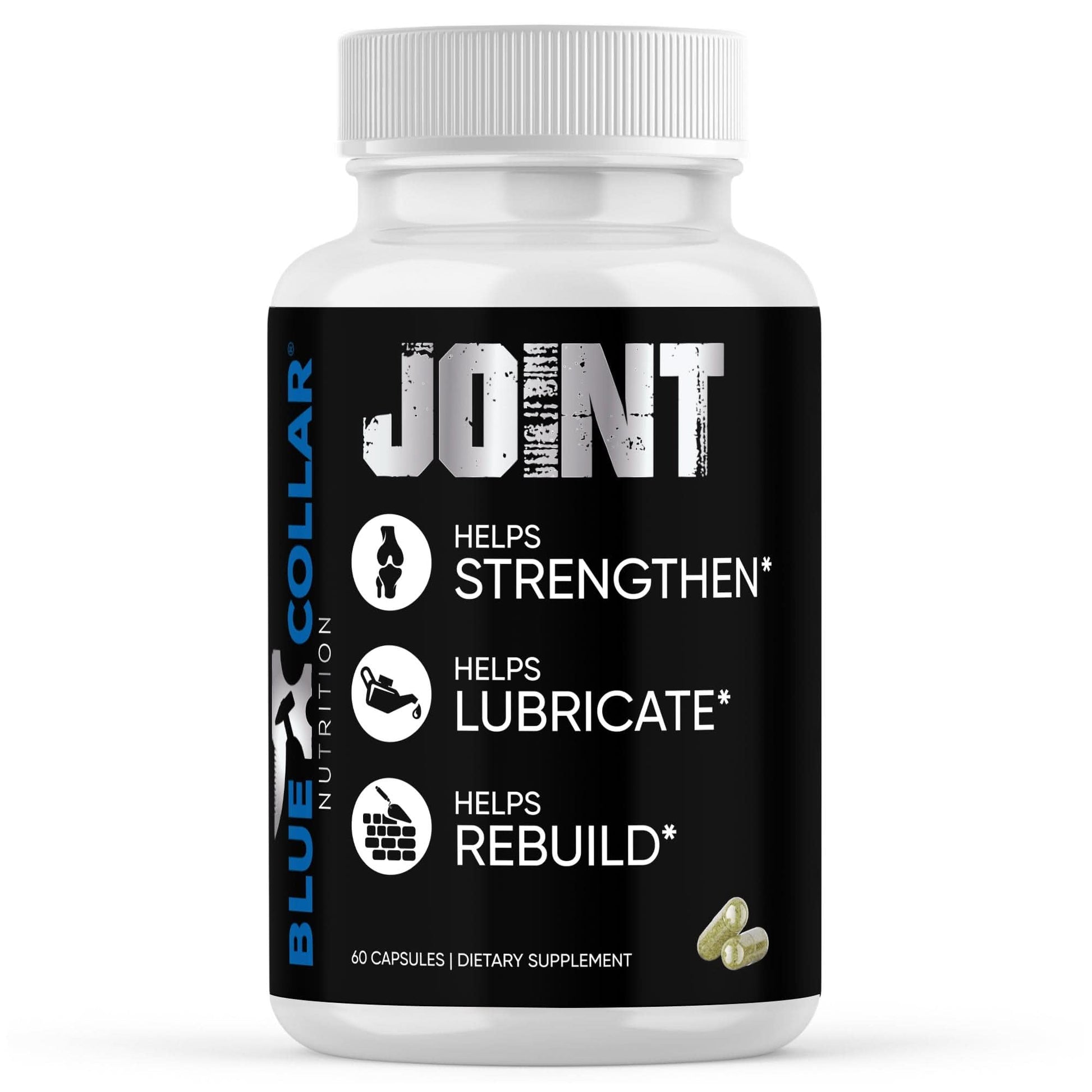 BLUE COLLAR NUTRITION Joint Support Supplement Extra Strength with Glucosamine Chondroitin, MSM, Turmeric, & More 60 Capsules