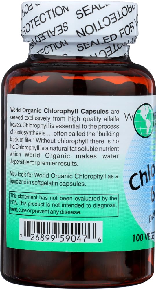 World Organic Chlorophyll 60mg Capsule, 1 Count