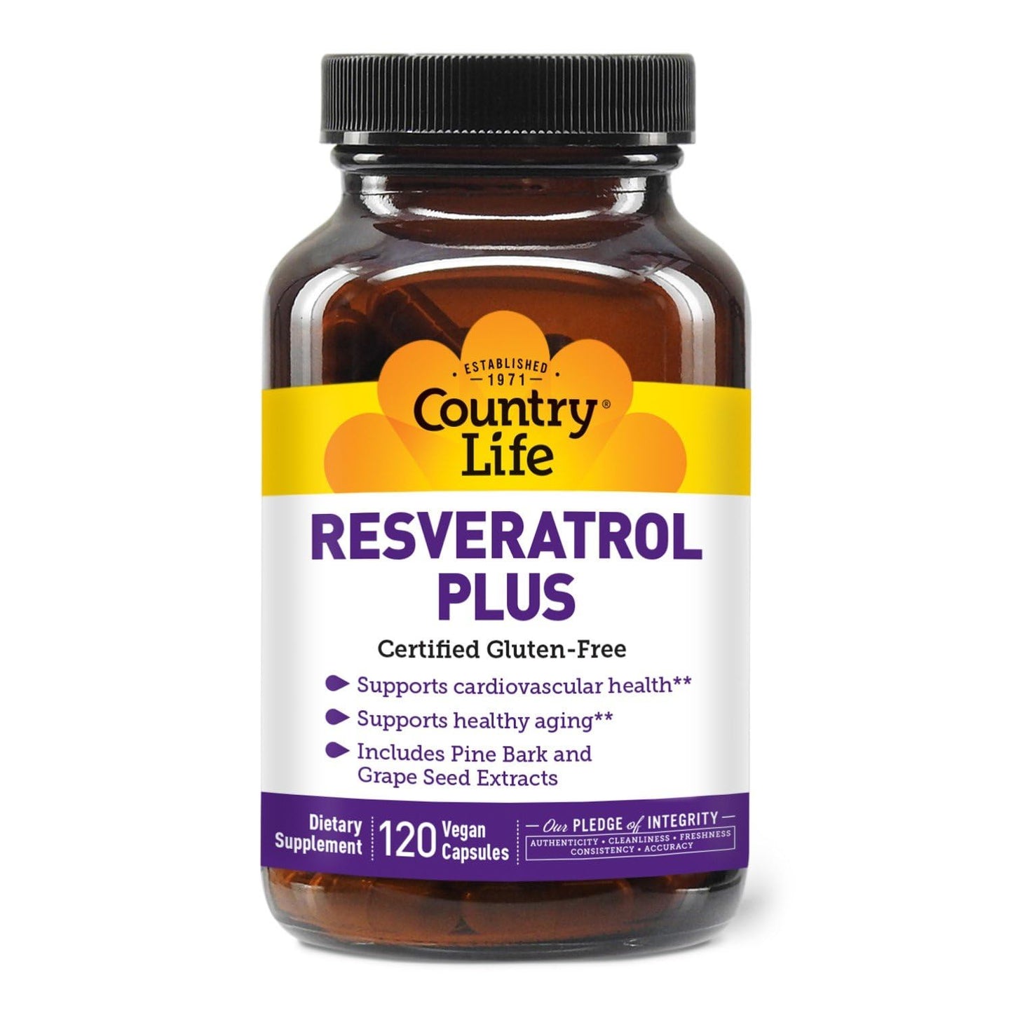 Country Life Resveratrol Plus 1000mg, 120 Capsules