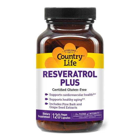 Country Life Resveratrol Plus 1000mg, 120 Capsules