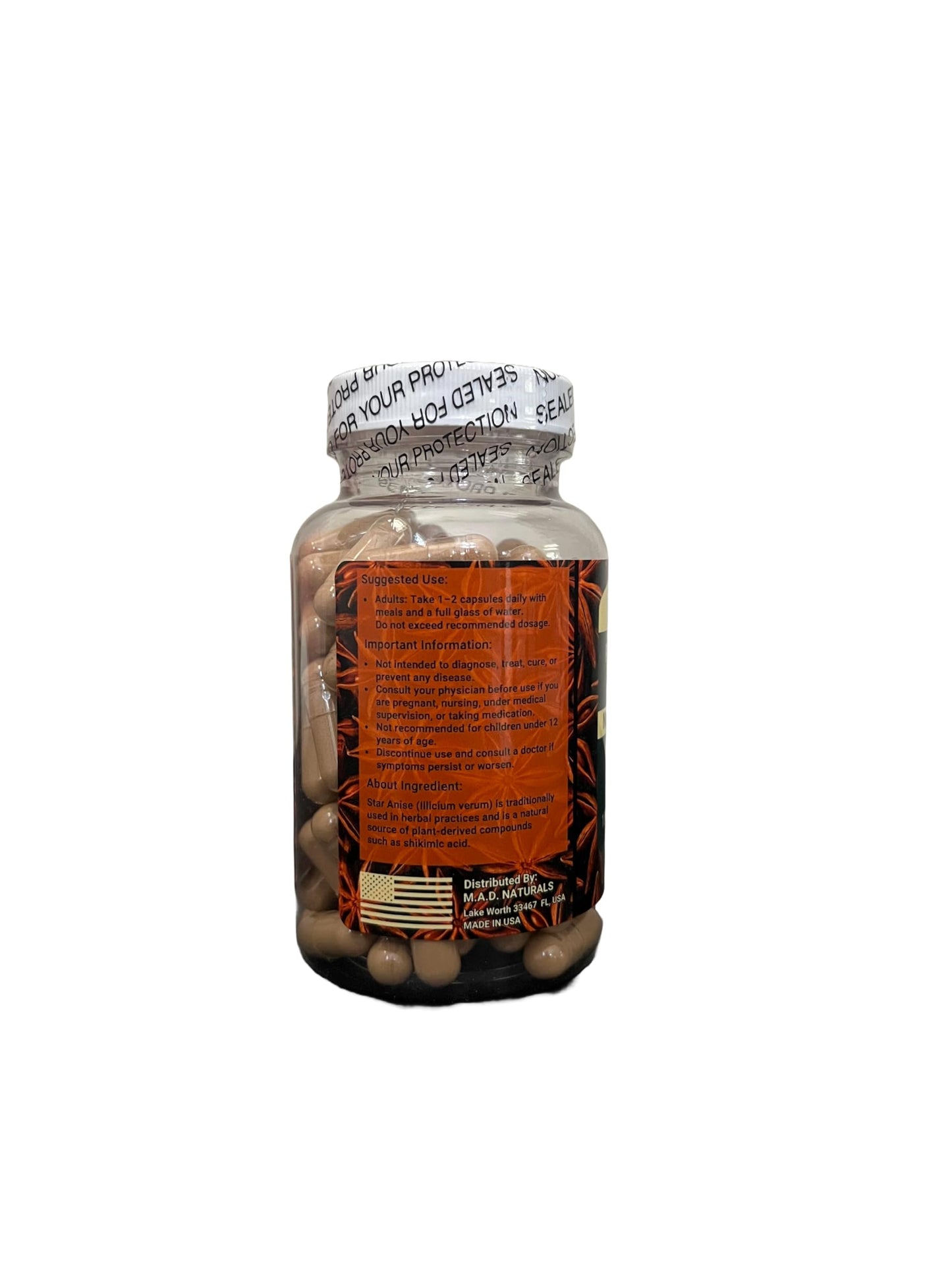 Generic MAD Naturals Premium Star Anise 10:1 Extract 600mg per Capsule, 100 Capsules