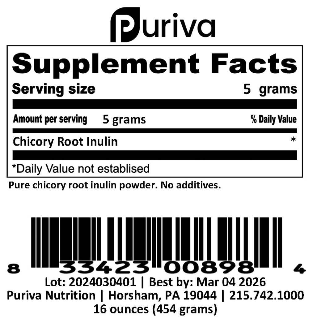 Puriva Nutrition Inulin Powder, 16 oz