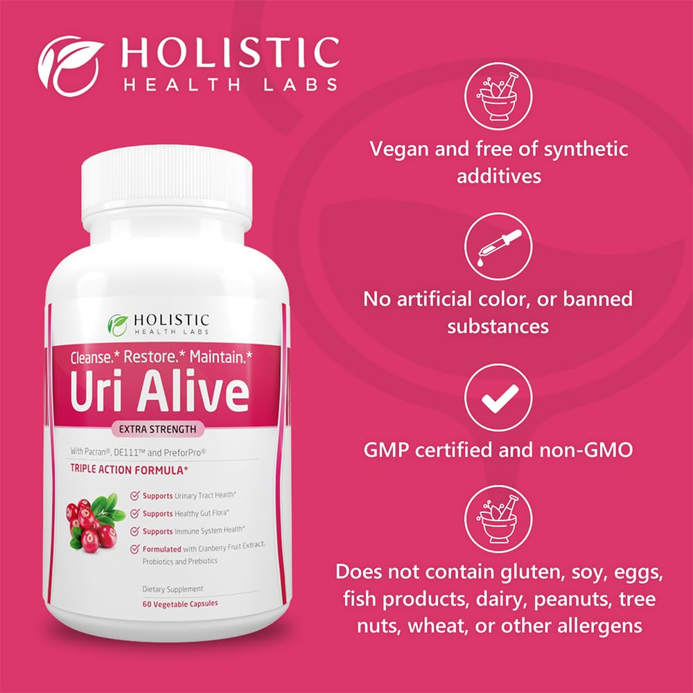 Holistic Health Labs Uri Alive Extra Strength Urinary Support Supplement Capsule, 60 Capsules