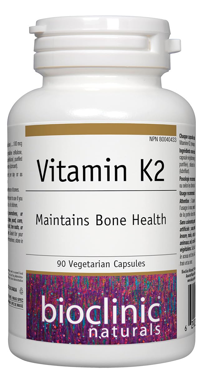 Bioclinic Naturals Vitamin K2 100 mcg Capsules, 90 Count