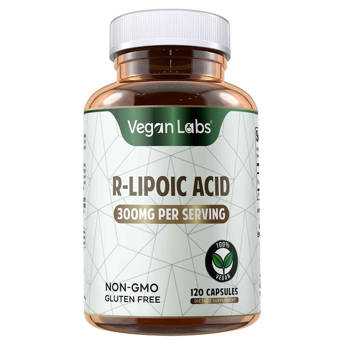 Vegan Labs R-Lipoic Acid 300MG Capsules 120 Count