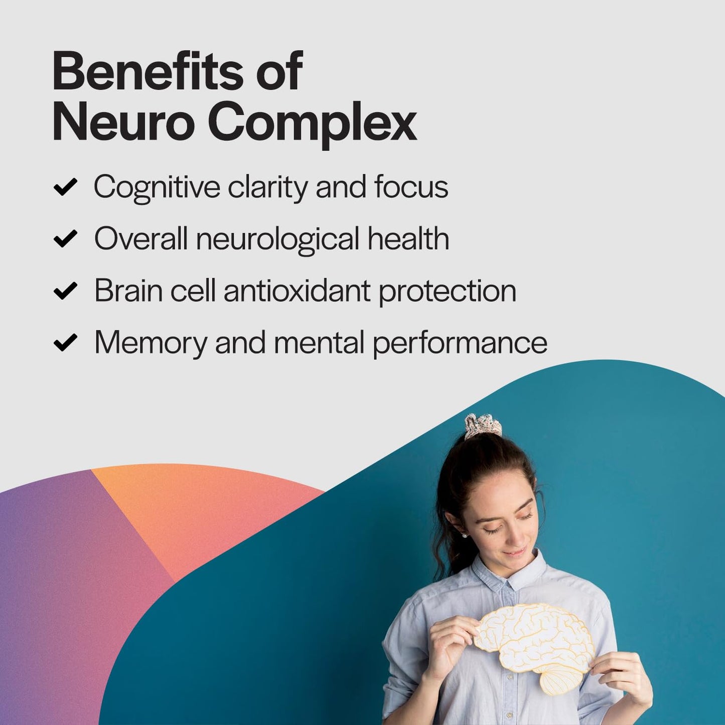 PureFormulas Neuro Complex for Brain Health, Cognitive Support & Memory Enhancement with Ginkgo Biloba, Phosphatidyl Serine, 60 Capsules
