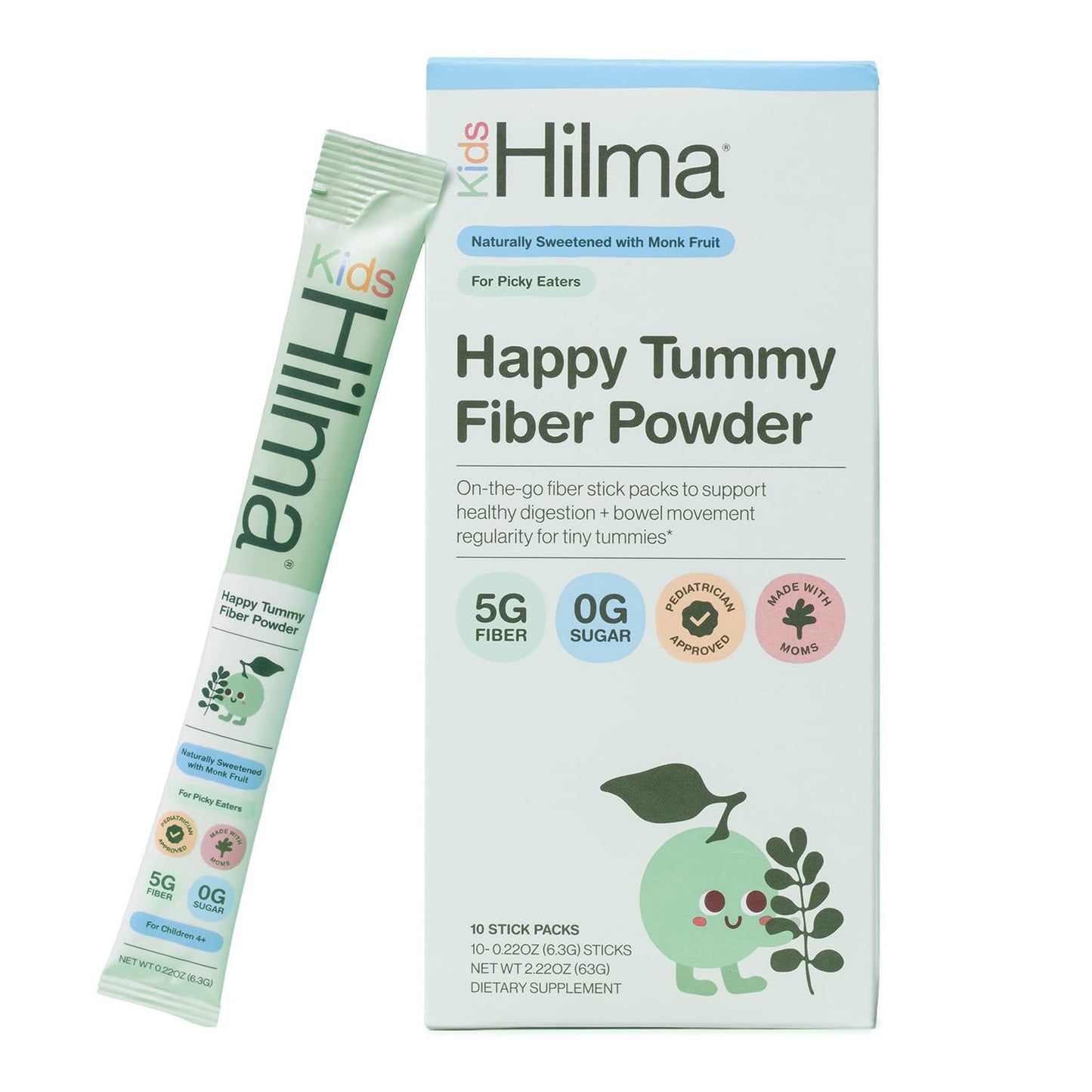 Hilma Happy Tummy Plant-Based Fiber Powder for Kids, Powder, 2.22 Ounce