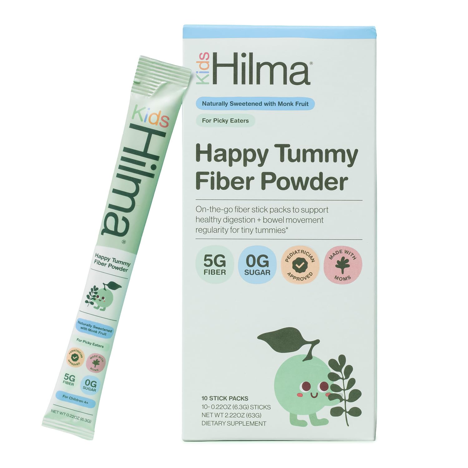 Hilma Happy Tummy Plant-Based Fiber Powder for Kids, Powder, 2.22 Ounce