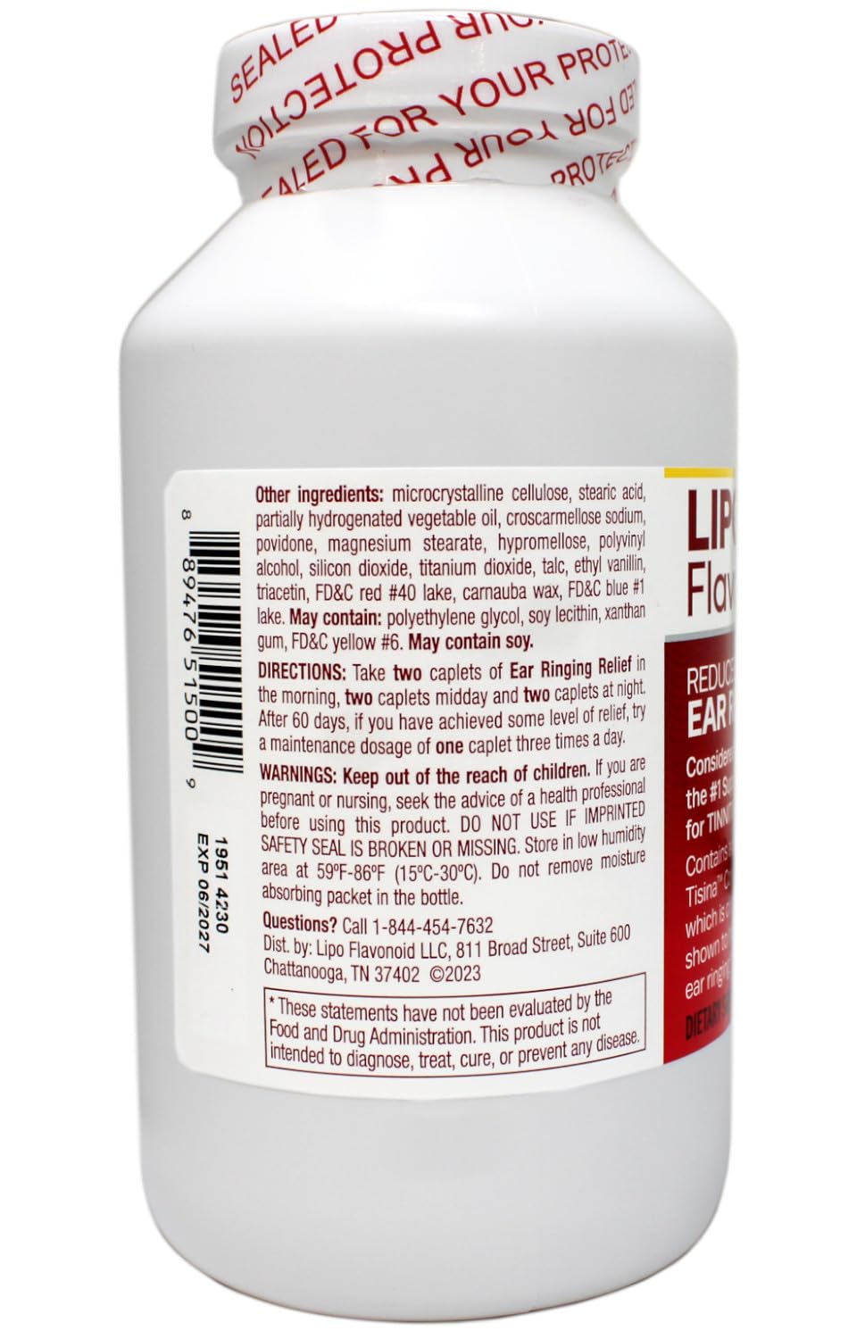 Lipo Flavanoid Unique Ear Health Capsule, 500 Capsules