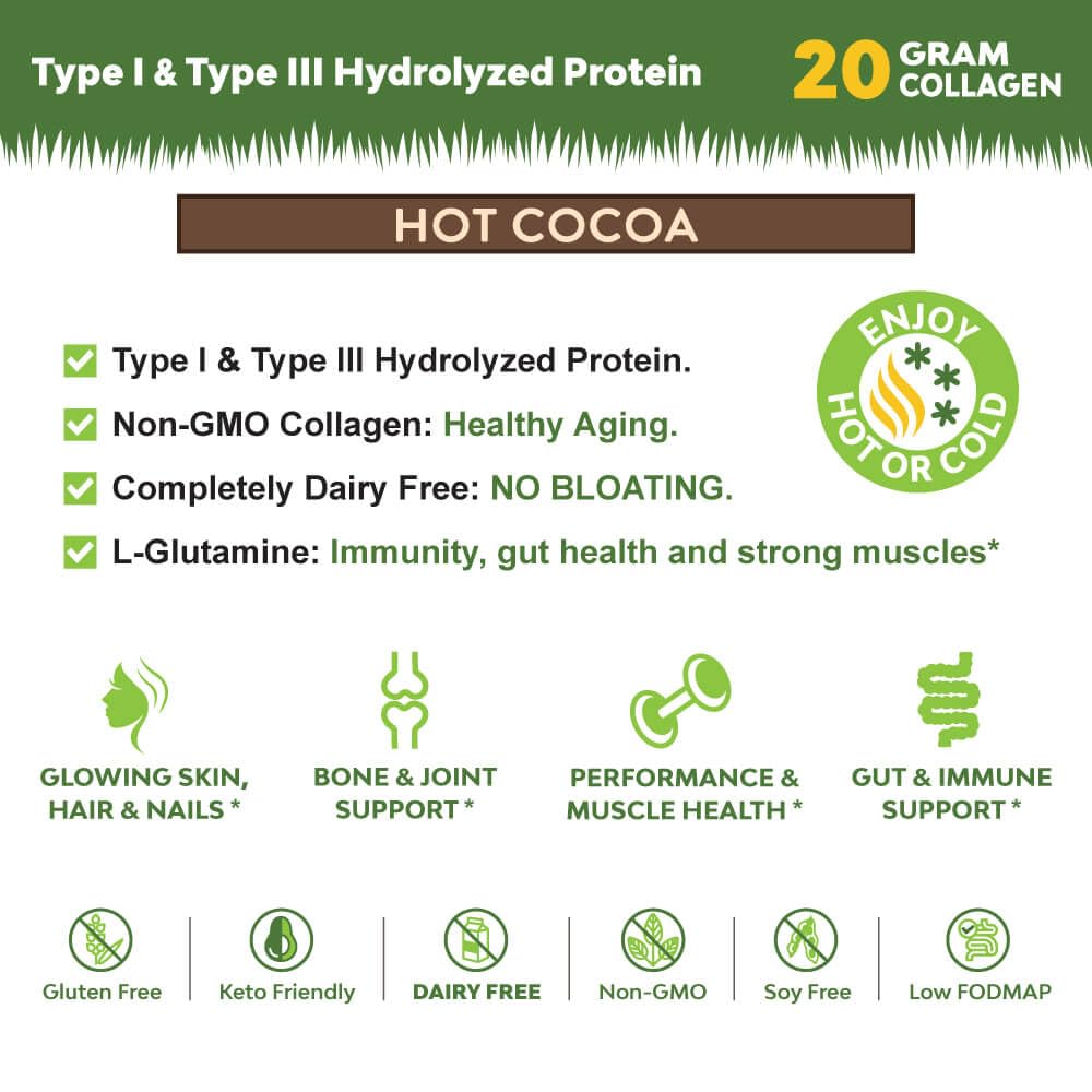 MariGold Grass-fed Collagen Peptides Powder Hot Cocoa 16 oz