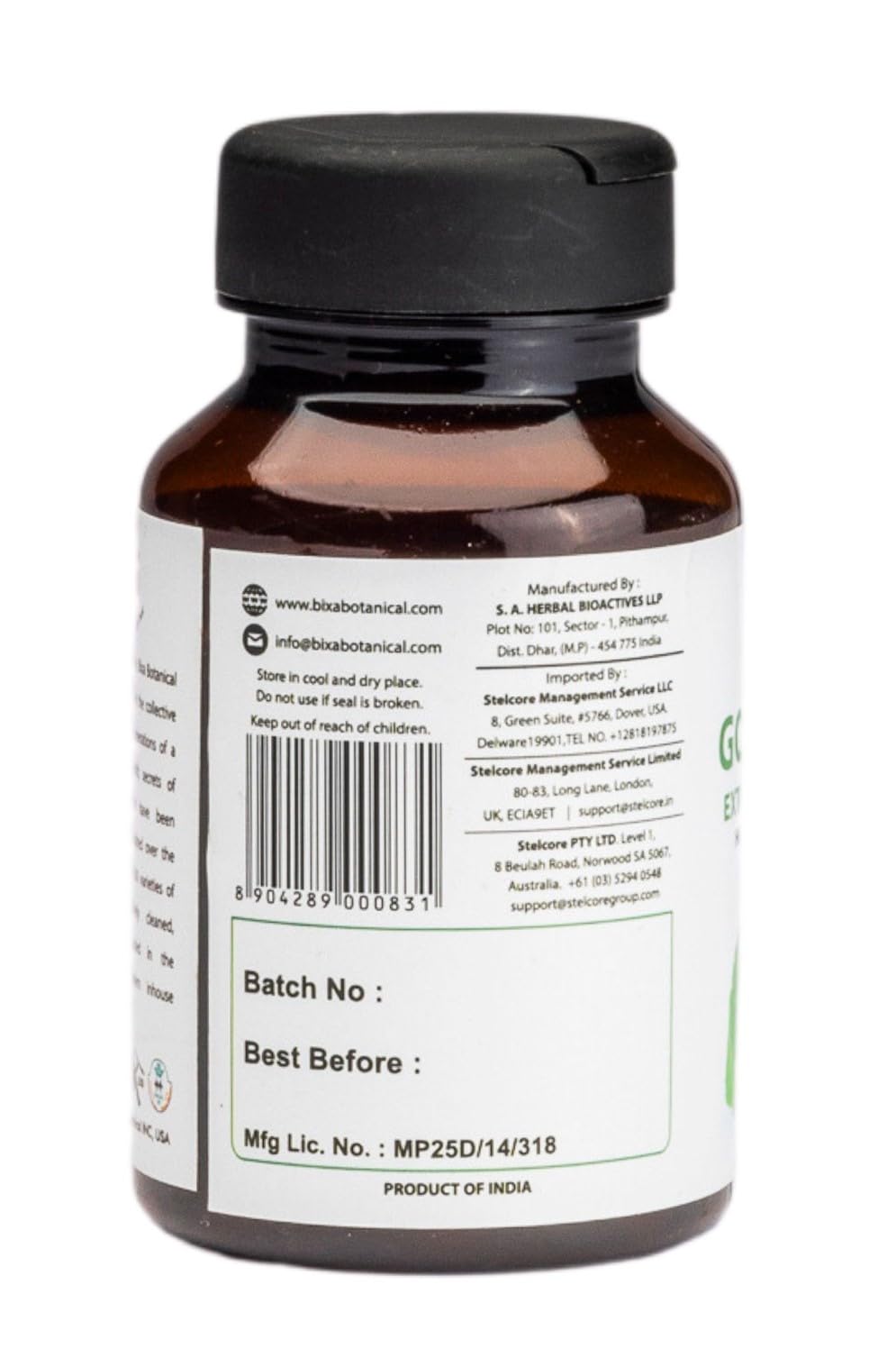 bixa BOTANICAL Gotu Kola Extract Capsules 60 Count