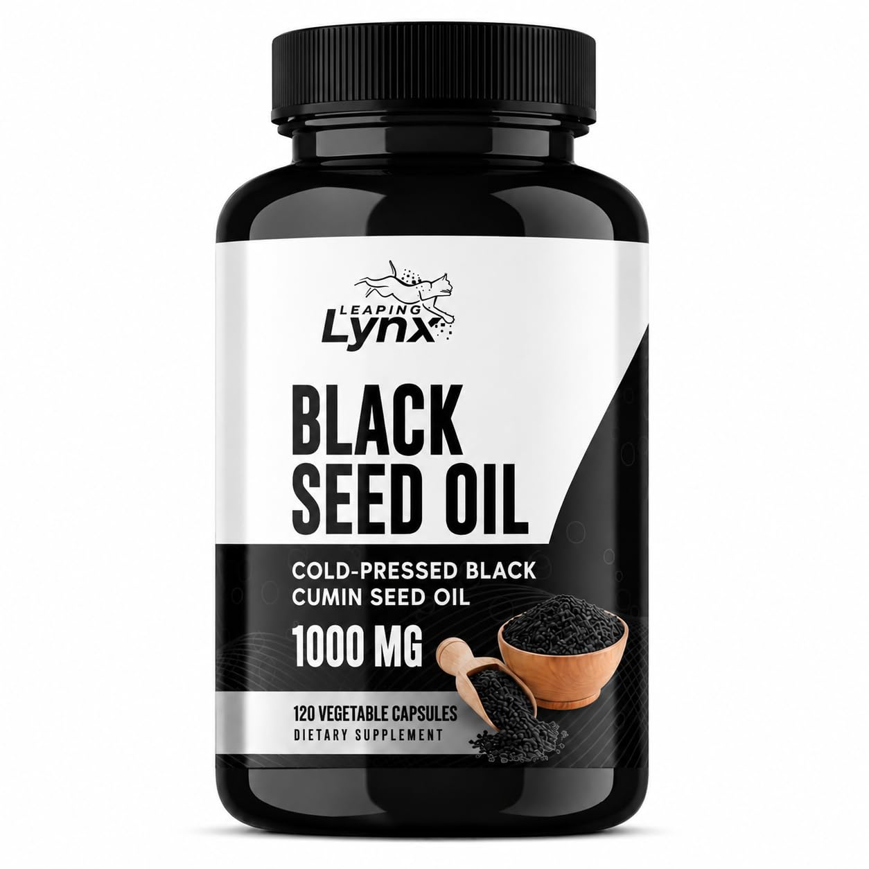 Leaping Lynx Black Seed Oil 1000mg Capsules 120 Count