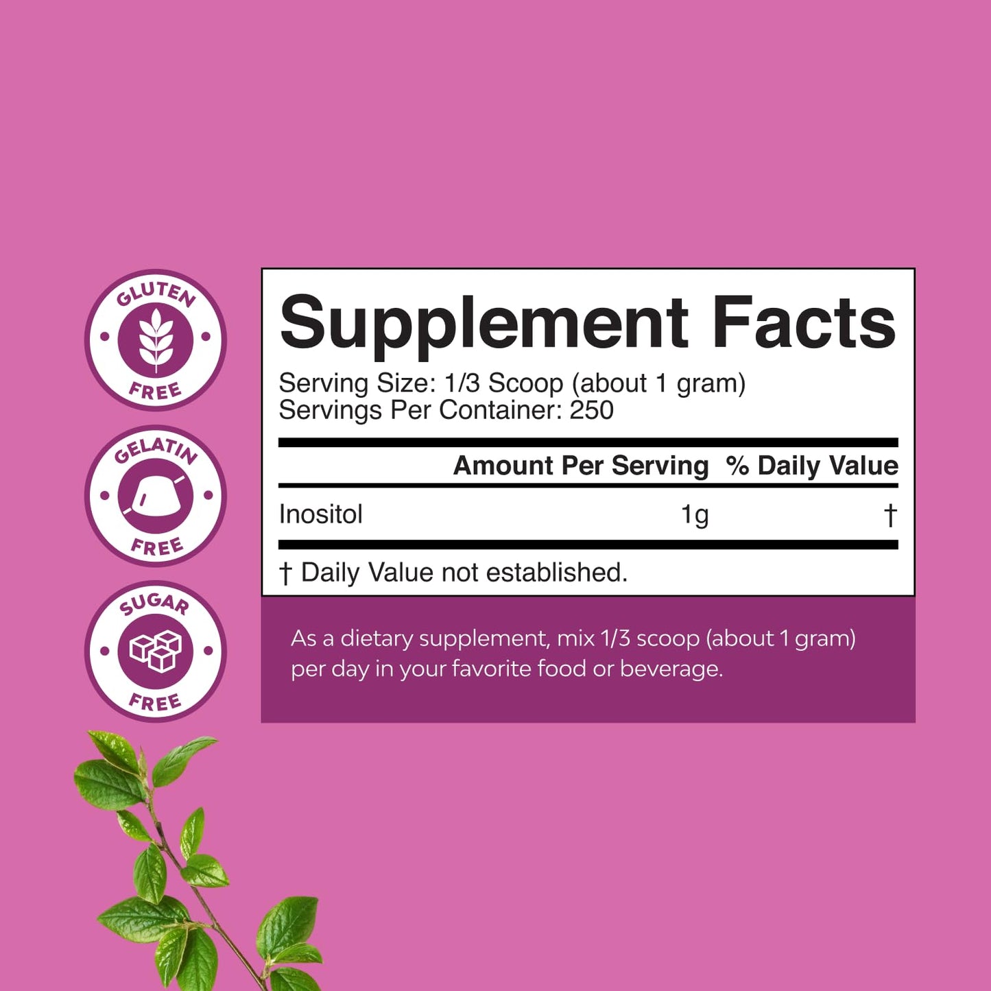 Natures Craft Inositol Powder 16 oz