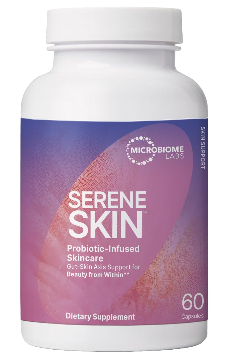 Microbiome Labs SereneSkin Spore-Based Probiotic Complex with Citrus Polyphenols for Skin Clarity & Gut Health Support - Daily Probiotic Skincare - Soothe The Gut-Skin Axis 60 Capsules
