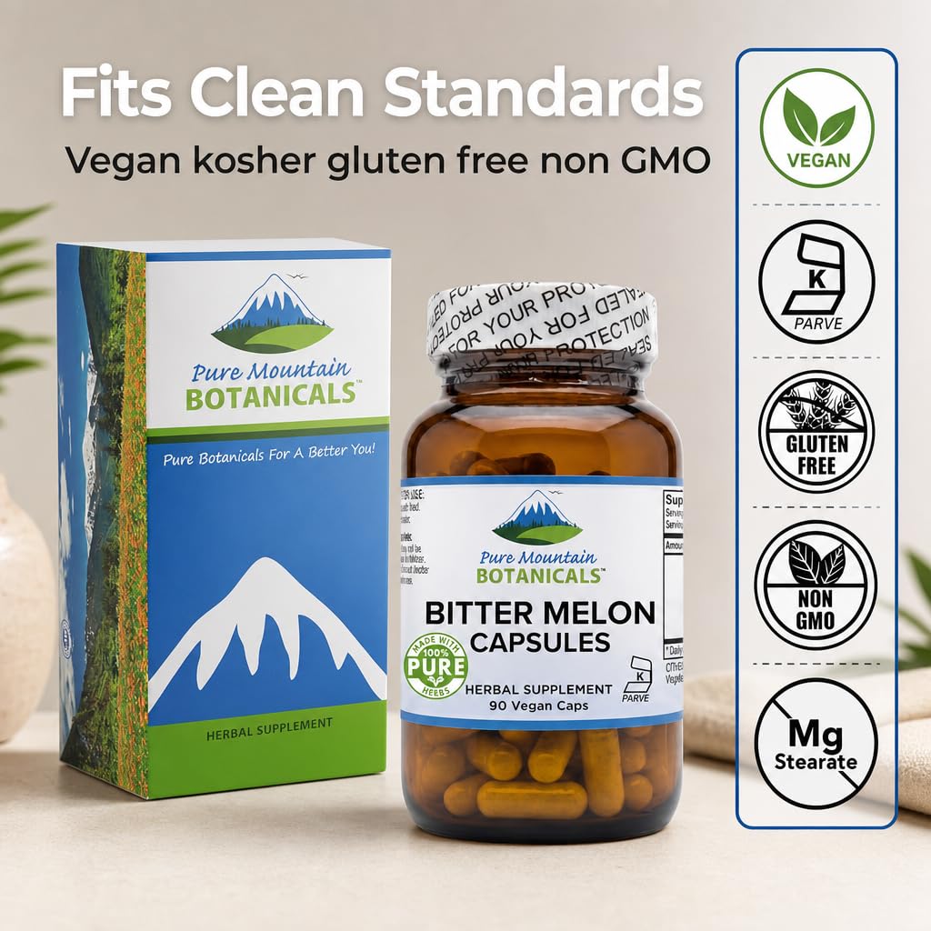 Pure Mountain Botanicals Bitter Melon Capsules 90 Count