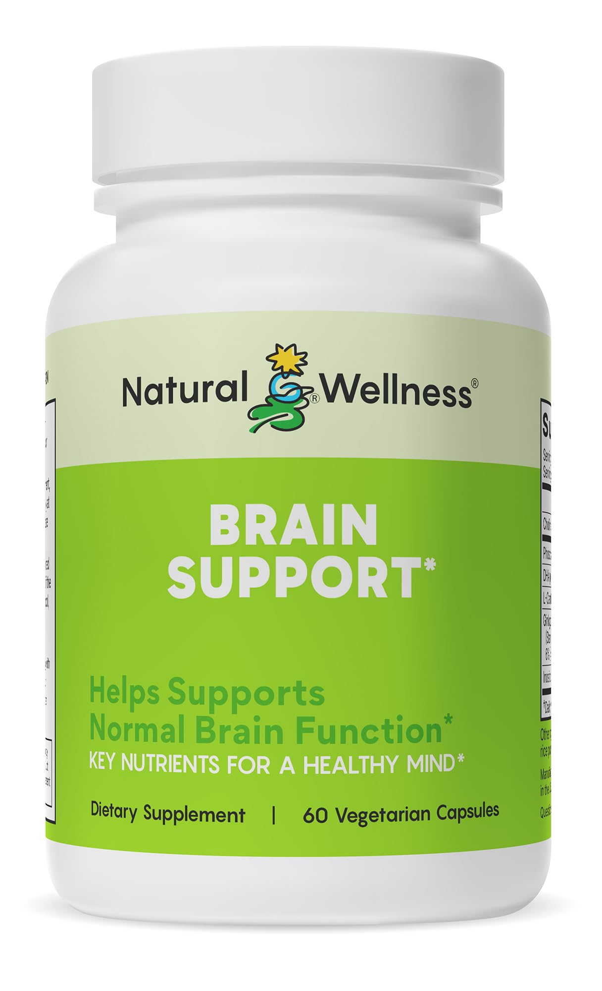 Natural Wellness Brain Support Cognitive Supplement, 1 Capsule