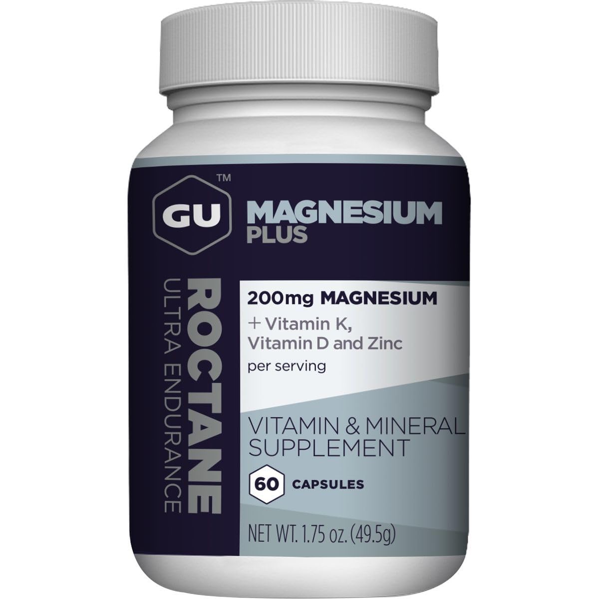 GU Energy Roctane Magnesium Plus Capsules with Vitamin K, D and Zinc, Informed Choice, Recovery Support After Any Workout, 60 Capsules