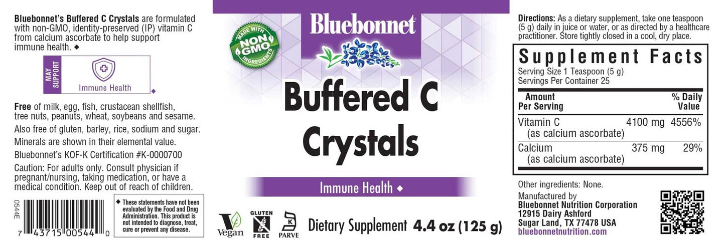 BlueBonnet Buffered C Crystals Vitamin C Powder, 4.4 oz