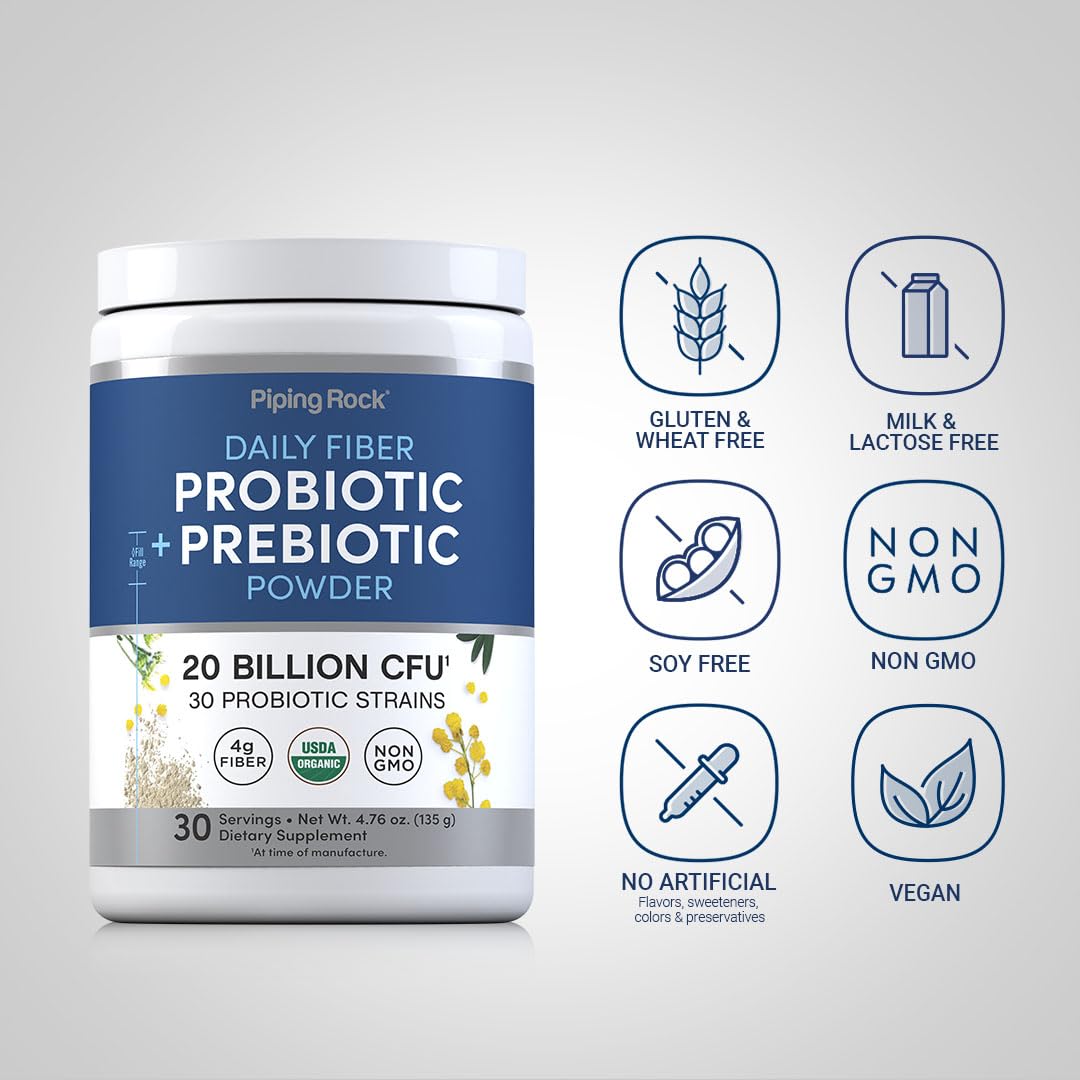 Piping Rock Probiotic and Prebiotic Powder (4.76 oz)