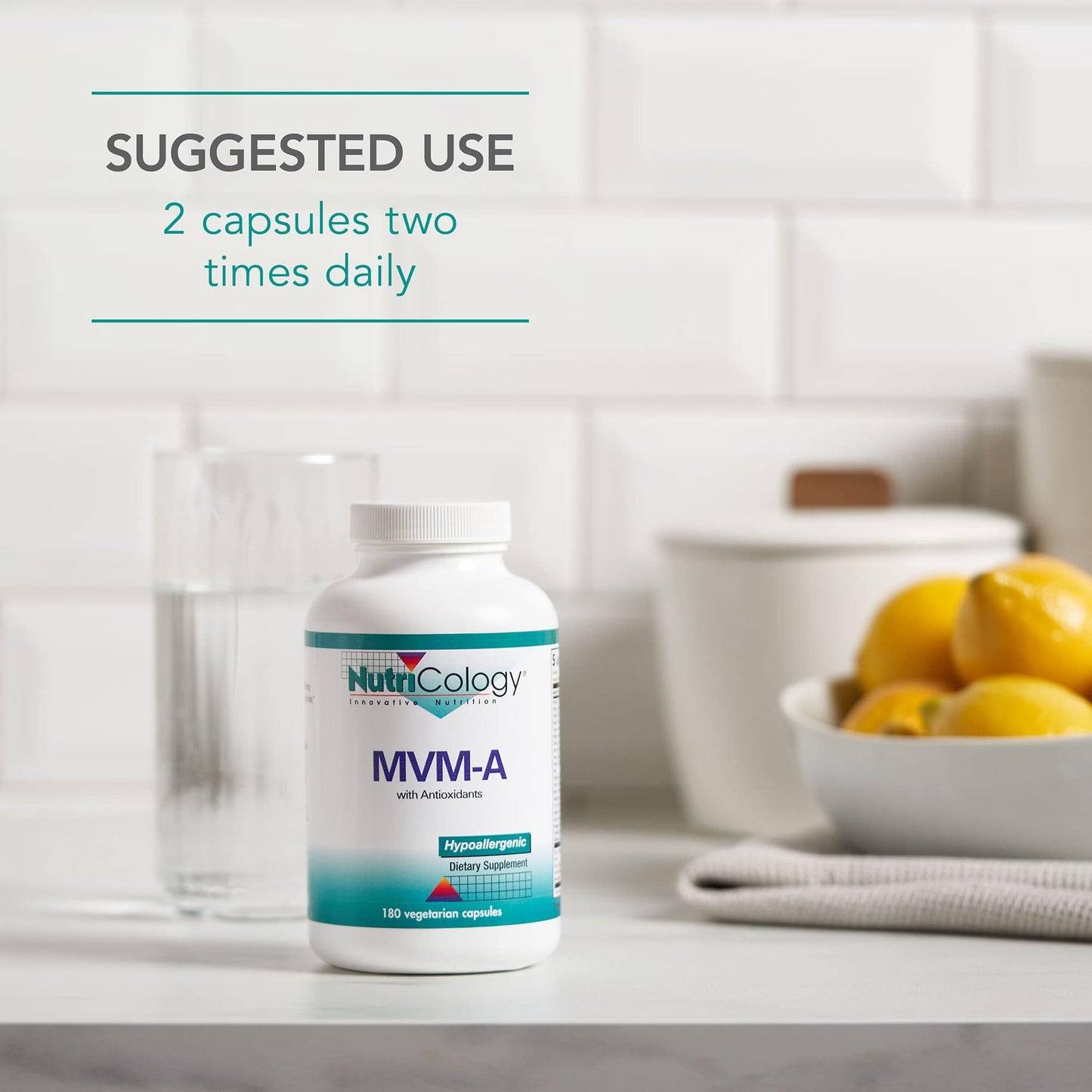 Nutricology MVM-A - Comprehensive Multivitamin Supplement with Minerals - Active B Vitamins, Folate, Iron & More - Antioxidant Activity & Overall Wellness Support - 90 Servings - 180 Capsules